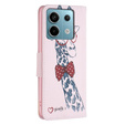 Etui z klapką do Xiaomi Redmi Note 13 Pro 5G, Wallet, Giraffe różowe