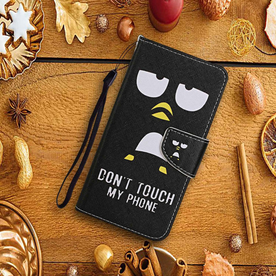 Etui z klapką do Xiaomi Redmi 13C / Poco C65, Wallet, Don't Touch My Phone czarne