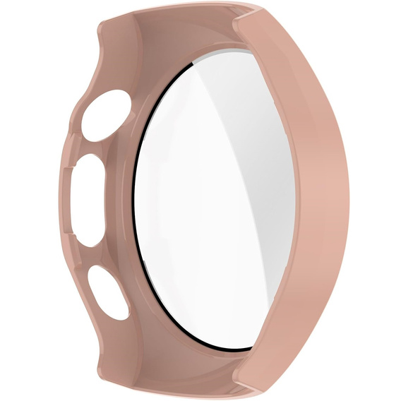 2w1 Etui z twardą ramką i szkłem hartowanym do Huawei Watch 5 42mm - różowe