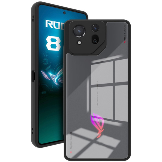 Etui do ASUS ROG Phone 8 Pro, Fusion Hybrid, z ochroną aparatu, przezroczyste / czarne