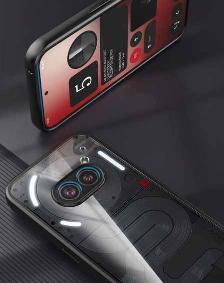 Etui do Nothing Phone 2a, Fusion Hybrid, z ochroną aparatu, przezroczyste / czarne