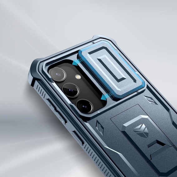 Etui pancerne do Samsung Galaxy S24, Dexnor Full Body (Two Frames), granatowe