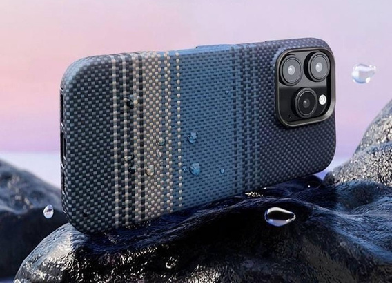 Etui do iPhone 15 Pro – magnetyczne Aramid Fiber, niebieskie