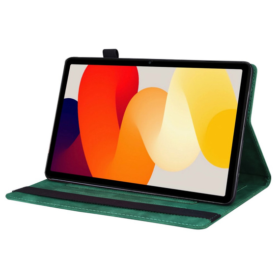 Etui z klapką i kieszeniami na karty do Xiaomi Redmi Pad 2 - Zielone