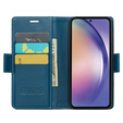 Etui do Samsung Galaxy A55, ERBORD Glossy Litchi, portfel z klapką, niebieskie
