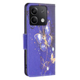 Etui z klapką do Xiaomi Redmi Note 13 5G, Wallet, Butterflies fioletowe