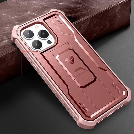 Etui pancerne do iPhone 13 Pro Max, Dexnor Full Body, różowe