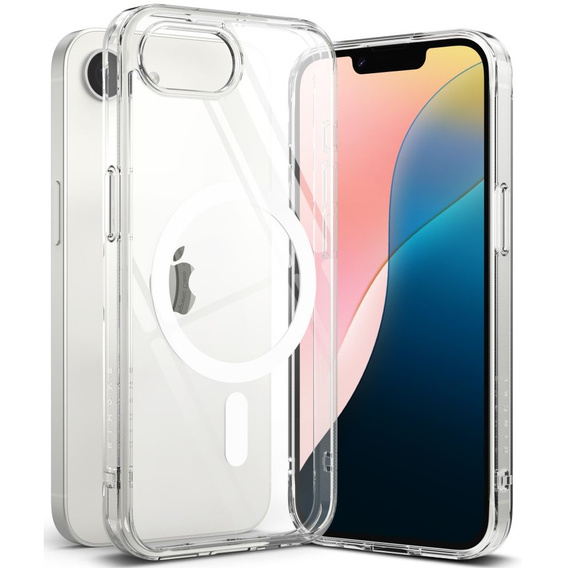Etui Ringke do Iphone 16E, Fusion MagSafe, Przezroczyste + Szkło Hartowane 9H