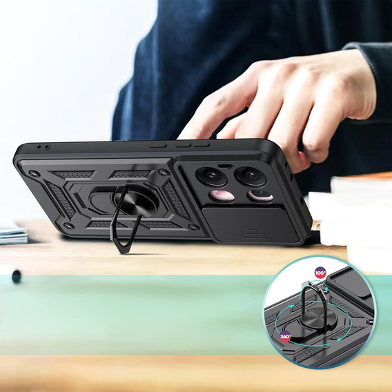Etui pancerne do Oppo Reno 13 Pro, CamShield Slide, czarne