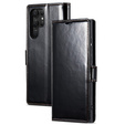 Etui z klapką do Samsung Galaxy S23 Ultra, ERBORD Waxy Wallet, czarne