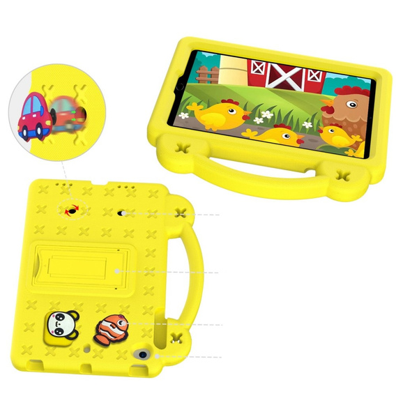 Etui do iPad mini 7.9" 2019/2015/2014/2013/2012 (5/4/3/2/1 gen.), Cute Patterns, z podstawką, Żółte