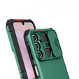 Etui pancerne do Samsung Galaxy A14 4G/5G, Camshield z podstawką, Zielone