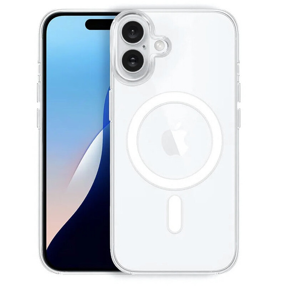 Etui do iPhone 16, do MagSafe, ERBORD Hybrid, przezroczyste + Szkło na ekran
