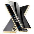 Etui do Samsung Galaxy S24, Privacy Dual Glass, złote