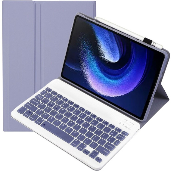 Etui z klawiaturą bluetooth do Xiaomi Pad 6/6 Pro, Fioletowe