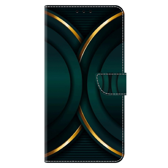 Etui z klapką do Xiaomi Redmi Note 12 4G, Wallet, Contour zielone / złote