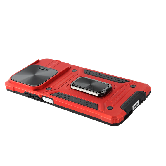 Etui pancerne do Xiaomi Redmi Note 13 5G, CamShield Slide, czerwone + Szkło Hartowane 9H