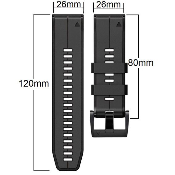Pasek Silikonowy do Garmin Fenix 26mm, Black