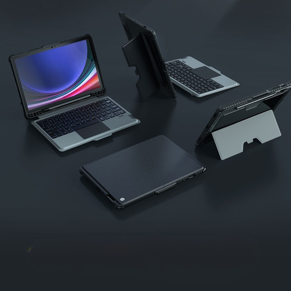 Etui z klawiaturą do Galaxy Tab S9, NILLKIN Bumper Pen Slot, czarne