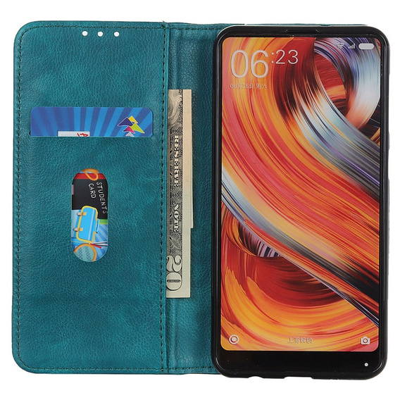 Etui do Xiaomi Redmi Note 13 Pro+, Wallet Litchi Leather, zielone