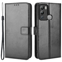 Etui z klapką do Infinix Hot 12i 4G, Crazy Horse Wallet, czarne