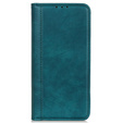 Etui z klapką do Google Pixel 10 Pro XL / 9 Pro XL, z kieszonką, skórzane, zielone