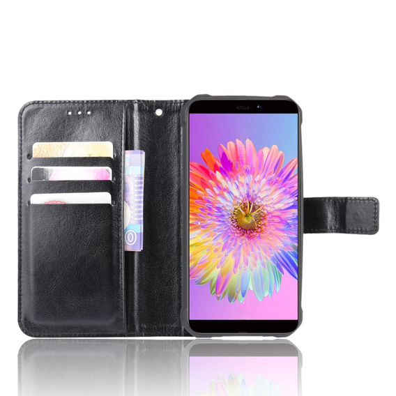 Etui z klapką do Oukitel WP5, Crazy Horse Wallet, czarne
