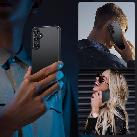 Etui do Samsung Galaxy A15, Fusion, przezroczyste / czarne + Szkło 9H