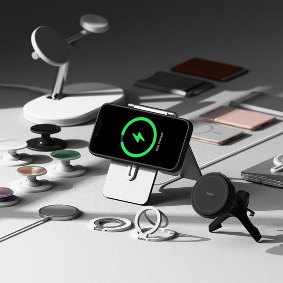 Etui Ringke do iPhone 16E, Silicone MagSafe, Czarne + Szkło Hartowane 9H