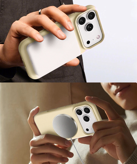 Etui silikonowe do iPhone 17 Pro Max, do MagSafe, antywstrząsowe, żółte