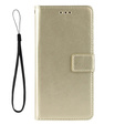 Etui z klapką do Oppo A60, Crazy Horse Wallet, złote