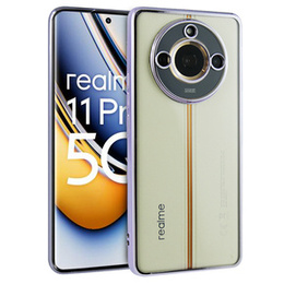 Etui do Realme 11 Pro 5G / Pro+ 5G, Electroplating Frame, przezroczyste / fioletowe