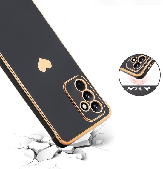 Etui do Samsung Galaxy A25 5G, Electro heart, czarne + Szkło Full Glue Ceramic