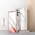 Etui do Samsung Galaxy S22 Ultra, Suritch Full Body Marble, białe