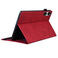 Etui z klapką i kieszeniami na karty do Xiaomi Redmi Pad 2 - Czerwone