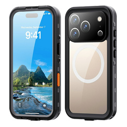 Etui do iPhone 17 Pro, Wodoodporne IP68, SHELLBOX MagSafe, czarne