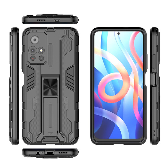 Etui do Xiaomi Poco M4 Pro 5G / Redmi Note 11S 5G, Military kickstand, czarne