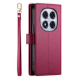 Etui z klapką do Xiaomi Redmi Note 14 Pro 5G / Poco X7 5G, Wallet Zipper Pocket, czerwone