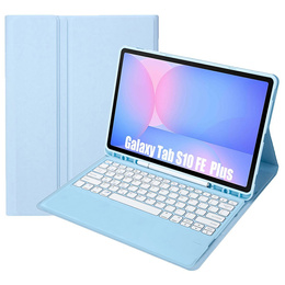 Futerał z klawiaturą bezprzewodową i touchpadem do tabletu Samsung Galaxy Tab S10 FE+ Plus X620/X626B - niebieski