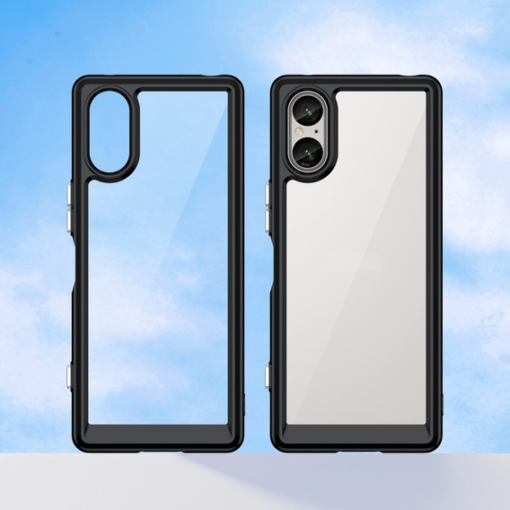 Etui do Sony Xperia 5 V, Fusion Hybrid, przezroczyste / czarne