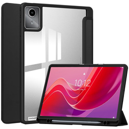 Pokrowiec z miejscem na rysik do Lenovo Tab M11 – przezroczysty tył, czarna klapka