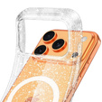 Etui do iPhone 17 Pro Max, do MagSafe, brokat - przezroczyste