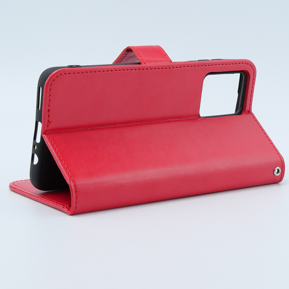 Etui z klapką do Motorola Moto G54 5G, Crazy Horse Wallet, czerwone