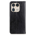 Etui z klapką do Motorola Edge 50 Ultra, Split Leather, czarne