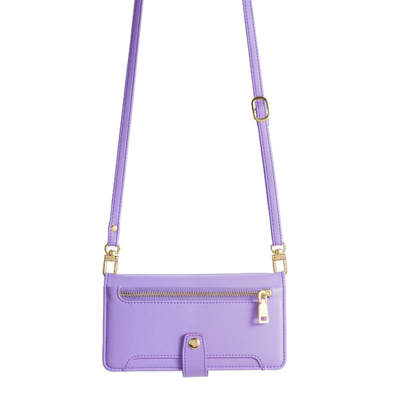 Etui z klapką do Oppo A38 / A18 4G, Wallet Zipper Pocket, fioletowe