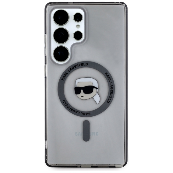Etui Karl Lagerfeld do Samsung Galaxy S25 Ultra, IML Ikonik MagSafe, czarne\przezroczyste