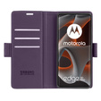 Etui do Motorola Edge 50 Pro, ERBORD Glossy Litchi, portfel z klapką, fioletowe