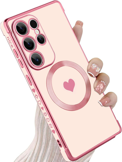 Etui do Samsung Galaxy S25 Ultra, MagSafe Heart, różowe 