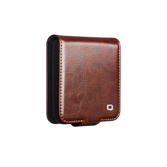 Skórzane etui portfelowe brązowe do Samsung Galaxy Z Flip7