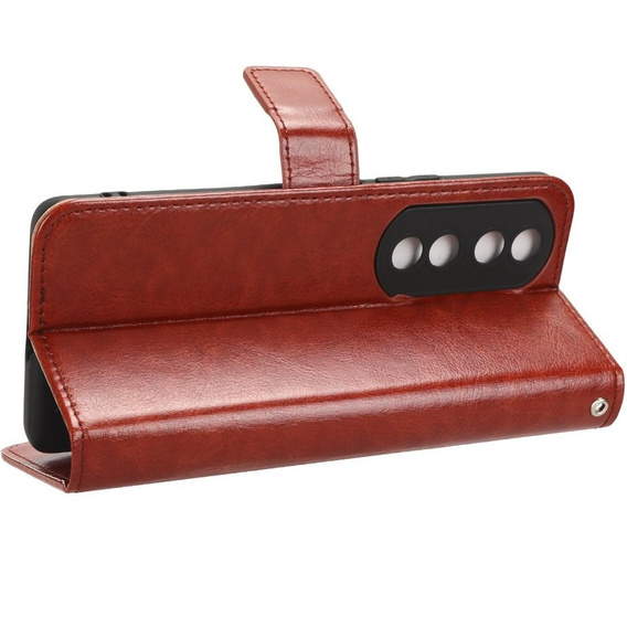 Etui z klapką do Honor 90, Crazy Horse Wallet, brązowe